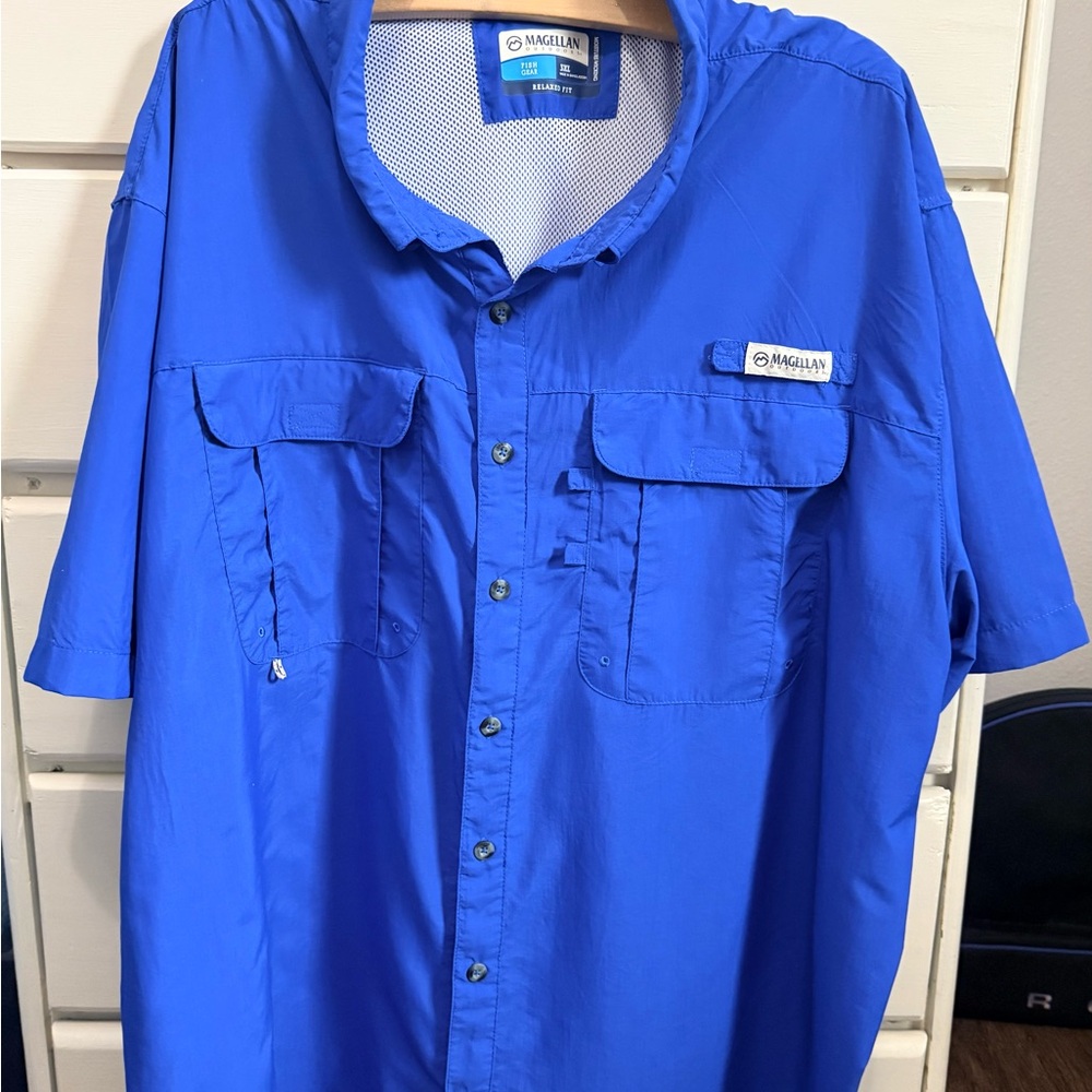 Magellan Outdoors Blue Moisture-Wicking Shirt